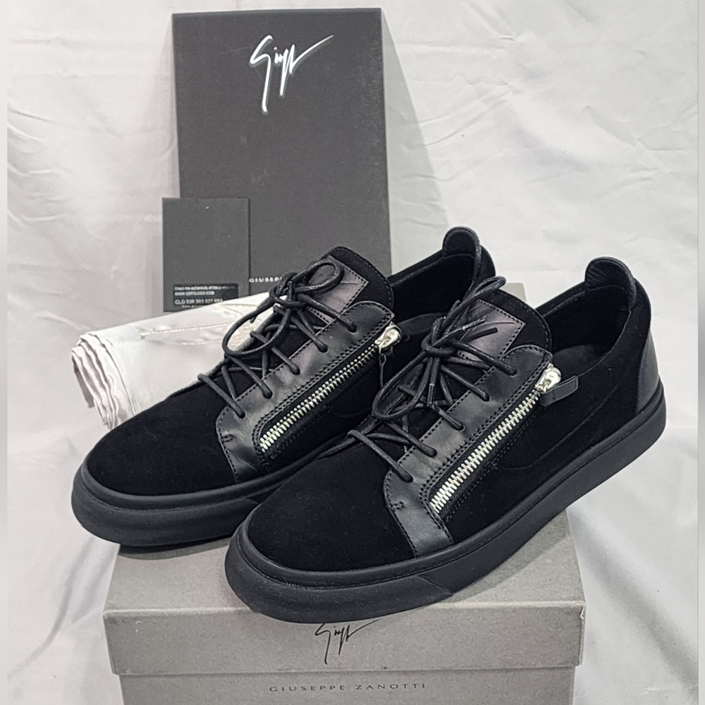 New Giuseppe Zanotti 'Frenkie' sneakers black suede size 45 EU / 11.5 US